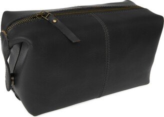 Vida Vida Classic Black Leather Wash Bag