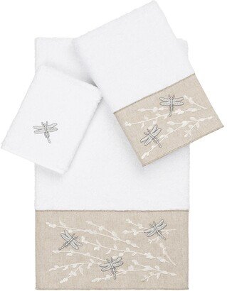 Braelyn 3-Piece Embellished Towel - White