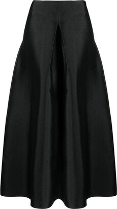 Mid-Rise Flared Maxi Skirt