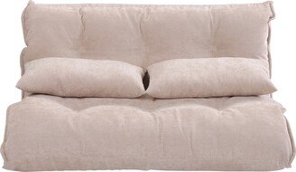 EDWINRAYLLC Lazy Sofa Adjustable Folding Futon Sofa Video Gaming Sofa with Two Pillows 3 in 1 Versatile Performance-AC