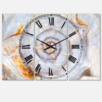 Designart Beach 3 Panels Metal Wall Clock