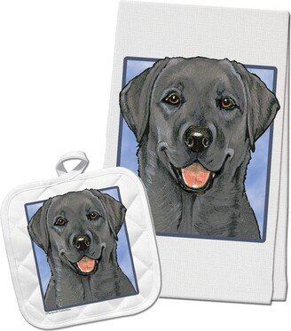 Labrador Retriever Black Lab Kitchen Dish Towel & Pot Holder Gift Set