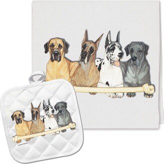 Great Dane Kitchen Dish Towel & Pot Holder Gift Set