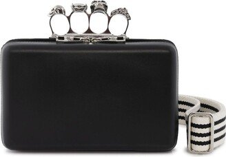 Twisted leather clutch bag