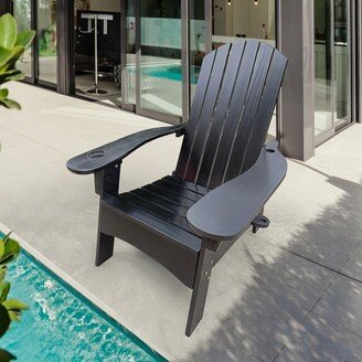 RASOO Ergonomic Adirondack Chair with Cup Holder, Wide Seat & Armrest, Tall Slanted Back Design, Perfect for Indoor or Outdoor Use.