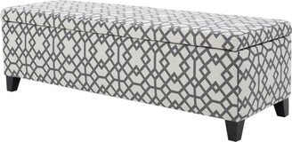 Cleo Storage Ottoman - Geometric Gray