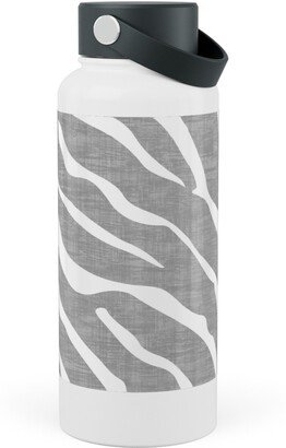 Photo Water Bottles: Zebra Texture - Gray Stainless Steel Wide Mouth Water Bottle, 30Oz, Wide Mouth, Gray