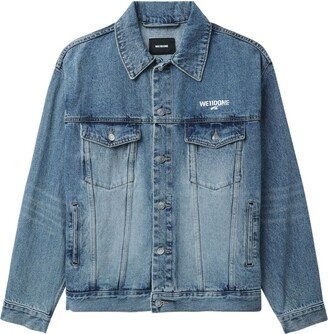 Logo-Print Denim Jacket-AH