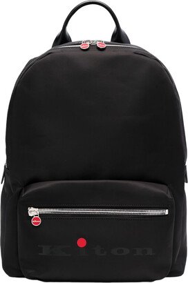 Black Nylon Backpack With Logo