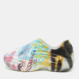 Multicolor Graffiti Print Rubber Toy Slip On Sneakers Size 45