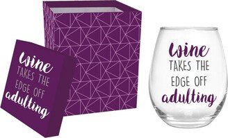 Stemless Wine Glass with box 17oz Wine Takes The Edge of Adulting