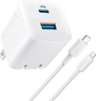 Anker 2-Port 33W Wall Charger with 6' Lightning to USB-C Cable - White