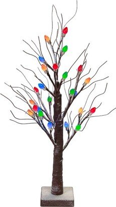 Northlight 2 FT LED Lighted Frosted Tabletop Christmas Tree - Multi-Color lights