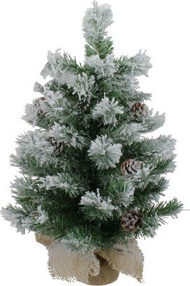 Northlight 2 FT Flocked Pine Artificial Christmas Tree in Burlap Base - Unlit