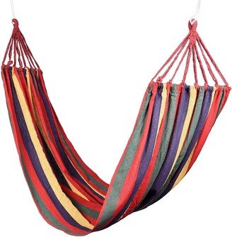 Shop LC Indoor Outdoor Colorful Striped Canvas Camping Hammock Blue High - 72.83''x31.50 Inches