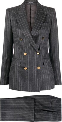 Pinstriped Double-Breasted Wool Suit