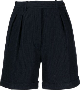 Pleat-Detailing Cotton Shorts