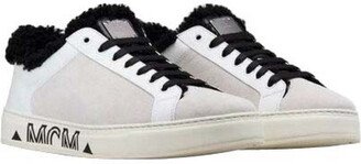 Women's White Milano Suede Black Shearling Low Top Sneaker MES9ADA02WT (37 EU / 7 US)