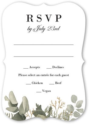 Rsvp Cards: Emerging Floral Wedding Response Card, Grey, Signature Smooth Cardstock, Bracket