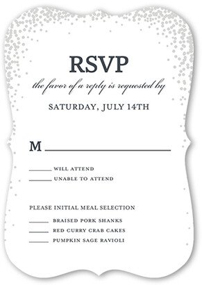 Rsvp Cards: Sparkling Moment Wedding Response Card, White, Signature Smooth Cardstock, Bracket