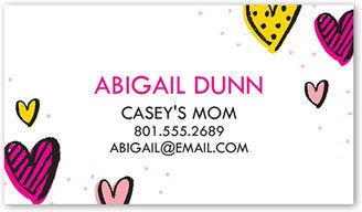 Business Cards: Darling Hearts Calling Card, Pink, Matte, Signature Smooth Cardstock