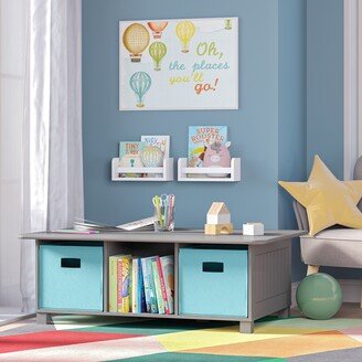 Kids 6 Cubby Storage Activity Table Gray