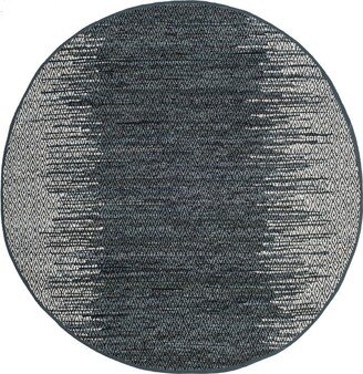 Vintage Leather VTL389 Hand Woven Area Rug - Light Grey/Charcoal