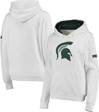 Stadium Athletic Women's White Michigan State Spartans Big Logo Pullover Sweatshirt