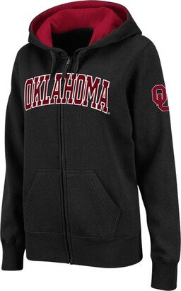 Women's Black Oklahoma Sooners Arched Name Full-Zip Hoodie