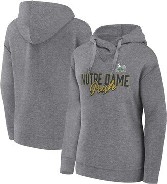 Women's Branded Heather Gray Notre Dame Fighting Irish Script Favorite Pullover Hoodie