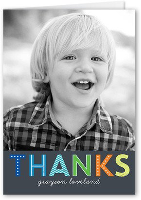 Thank You Cards: Fun Type Thanks Thank You Card, Orange, Matte, Folded Smooth Cardstock