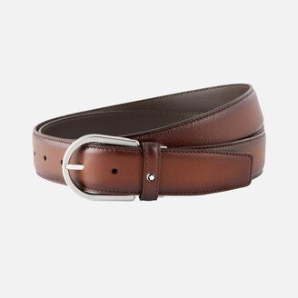 Horseshoe Buckle Brown 35 Mm Leather Belt