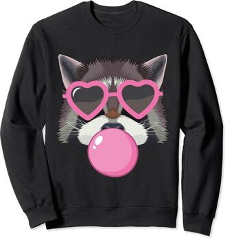 Women's Pig Bubblegum Raccoon Face Pink Sunglasses Womens Pig Bubblegum Raccoon Face Pink Sunglasses Raccoon Sweatshirt