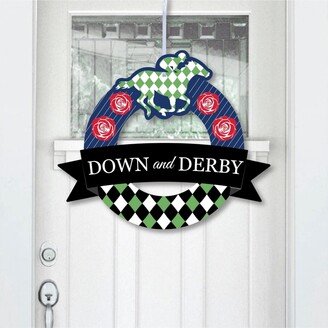 Big Dot Of Happiness Kentucky Horse Derby - Outdoor Horse Race Party Decor - Front Door Wreath