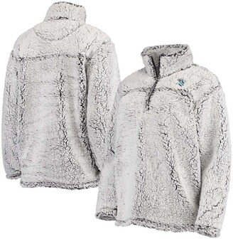 G-iii 4her By Carl Banks Women's Gray Seattle Kraken Sherpa Quarter-Zip Jacket