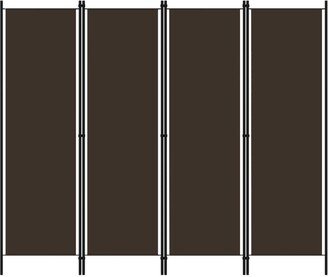 4-Panel Room Divider Brown 78.7x70.9