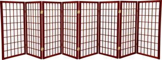 Handmade 3' Rosewood 8-Panel Window Pane Shoji Screen