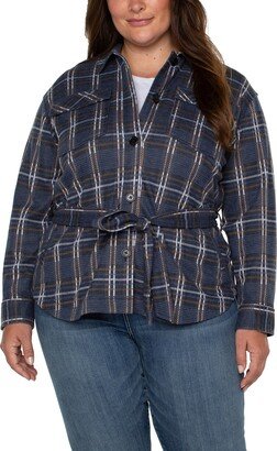 Plaid Belted Shirt Jacket