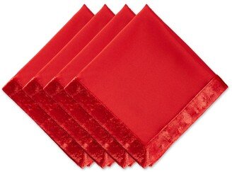 Design Import Velvet Trimmed Napkin, Set of 4