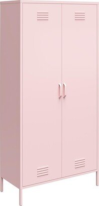 Novogratz Tall 2 Door Cache Metal Locker Cabinet Pink