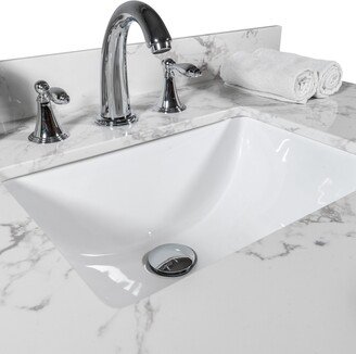 Bathroom stone vanity top with rectangle undermount ceramic sink