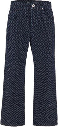 Jacquard Wide-Leg Jeans