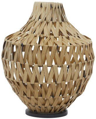 Peyton Lane Brown Faux Seagrass Boho Style Vase