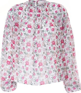 Sofia Tsereteli Blouse In Georgette Peony Print