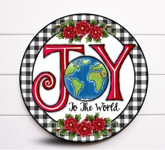 Wreath Sign, Joy To The World Round Sign For Wreath, Sugar Pepper Designs, Door Decor