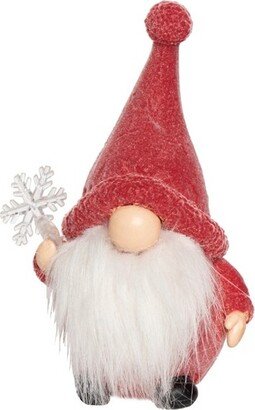 Resin 7.25 in. Multicolored Christmas Flocked Bearded Gnome Santa Figurine