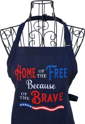 Fourth Of July Embroidered Apron, Summer Patriotic Bbq Made in The Usa