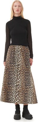 Leopard Printed Elasticated Maxi Skirt