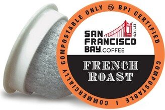 San Francisco Bay Coffee San Francisco Bay Compostable Coffee Pods - French Roast (120 Ct) K Cup Compatible including Keurig 2.0, Dark Roast