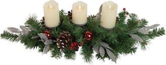 Northlight Frosted Pine Cone and Berries Artificial Christmas Candle Holder Centerpiece, 32